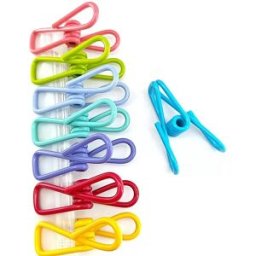 INF Pinces à linge en métal colorées - Lot de 8, revêtement PVC, pinces à linge coupe-vent pour chaussettes et séchage des