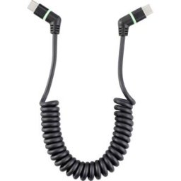 Renkforce Câble USB USB 2.0 USB-C® mâle, USB-C® mâle 1.50 m noir contacts enfichables orientables à 360°, câble spiralé RF-6713692