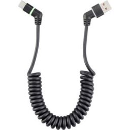 Renkforce Câble USB USB 2.0 USB-A mâle, USB-C® mâle 1.50 m noir contacts enfichables orientables à 360°, câble spiralé RF-6713690