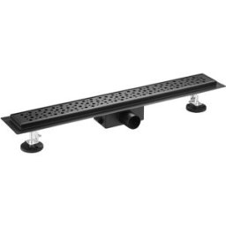 Bc-elec - L06-70-B Caniveau de douche en inox black mat 70cm, sterfput de douche, hauteur ajustable 98-142mm type pluie