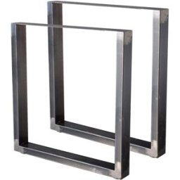 Bc-elec - HM7072-S 2 Pieds de table en acier vernis format rectangulaire 70x72cm, Pieds pour meubles, Pieds de table métal