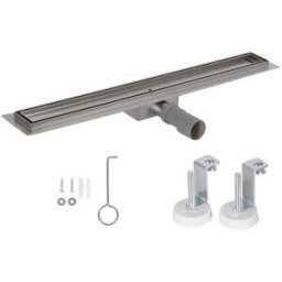 Bc-elec - HFD09-60 Caniveau de douche à carreler 60cm en inox, sterfput de douche, hauteur ajustable 67-92mm
