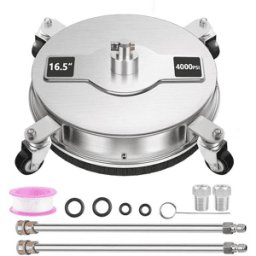 Varan Motors - SSSC-01 Nettoyeur de surface pour nettoyeur haute pression 16.5'' 4000PSI en acier inoxydable avec roues, nettoyeur de terrasse et de sol