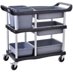 Bc-elec - GX-032E Chariot de débarrassage et dressage, Desserte de cuisine, Servante 3 étages avec freins, 104x46x91cm