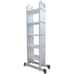 Varan Motors - DLM105 Echelle, escabeau, echafaudage multi-fonctions en alu de 5.92m, 20 échelons