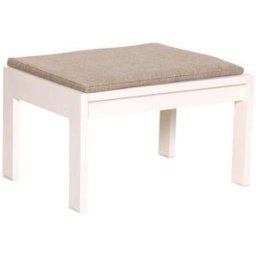 Tabouret de jardin en acier beige et coussins beige sable 65x52x42cm Haus - Hübsch