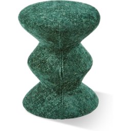Tabouret en tissu vert foncé Soft 36x47cm Zig Zag - Pols Potten