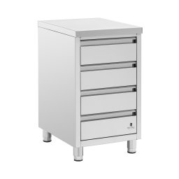 Meuble bas de cuisine en inox - 4 tiroirs - 50 x 60 cm - Royal Catering