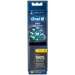 Oral-b Remplacement De La Brosse à Dents électrique Pro Cross Action 6 Unités Black One Size unisex