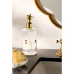 Distributeur de savon en verre Love Notes Savon en Clear chez Anthropologie