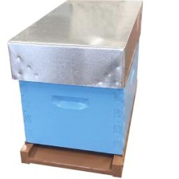 Ecoruche : Ruches Classiques en Bois Ruchette colorée Dadant 6 cadres - Azur