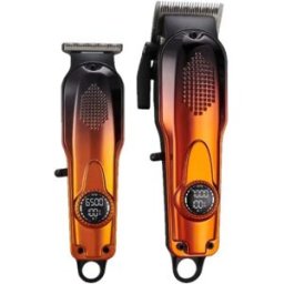INF Tondeuse sans fil 2-en-1 LCD avec taille-pompadour, batterie 2000mAh, Type-C, 180min d'autonomie, lames arrondies