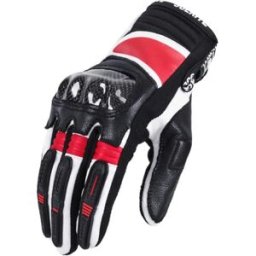 INF Gants de protection moto en fibre de carbone 2 pièces - Protection phalanges rigide, paume en TPU, écran tactile Blanc + Rouge