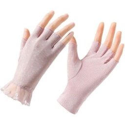 INF Gants demi-doigts en dentelle - respirants, haute protection UV, coupe élastique confortable Rose