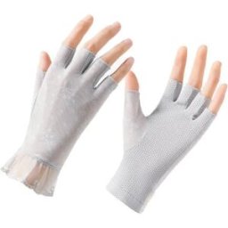 INF Gants demi-doigts en dentelle - respirants, haute protection UV, coupe élastique confortable Gris