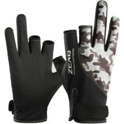 INF Gants de pêche respirants à séchage rapide - Sans doigts en spandex avec grip en silicone, prise écran tactile, protection XL