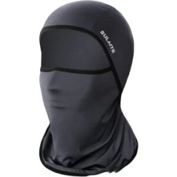 INF Cagoule de moto protection solaire - Tissu soie glacée rafraîchissant, haute élasticité respirante, bordures renforcées, Gris