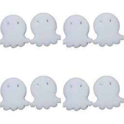INF Lot de 40 éponges absorbantes d'huile en forme de pieuvre pour bain et piscine - Mousse PU blanche 12.5cm x 12.5cm x 2.5cm