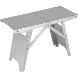 INF Tabouret pliant en acier inoxydable - portable, léger 0,75kg, charge 100kg, pliable compact avec étagère de rangement