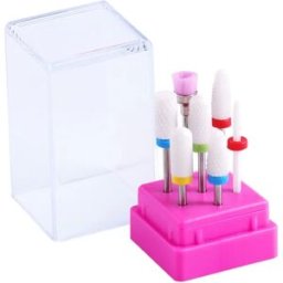 INF Ensemble de fraises pour ongles en céramique et alliage - 7 pièces multicolores pour e-file, enlèvement de gel,