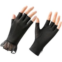 INF Gants demi-doigts en dentelle - respirants, haute protection UV, coupe élastique confortable Le noir