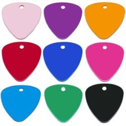 INF Lot de 10 Étiquettes Triangulaires pour Animaux en Aluminium - Gravables au Laser, Multicolores pour Chien et Chat