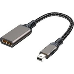 INF Adaptateur MiniDP vers HDMI (HDMI femelle) - 4K 3840x2160 Plug-and-Play, contacts plaqués or, Audio/Vidéo Titane