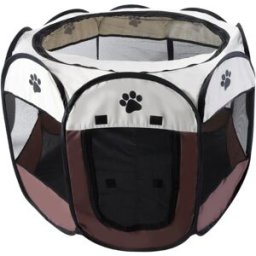 INF Tente de maternité pliable pour animaux – Tissu Oxford, enclos de mise bas intérieur/extérieur et niche portable pour chiens L café