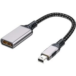 INF Adaptateur MiniDP vers HDMI (HDMI femelle) - 4K 3840x2160 Plug-and-Play, contacts plaqués or, Audio/Vidéo Gris