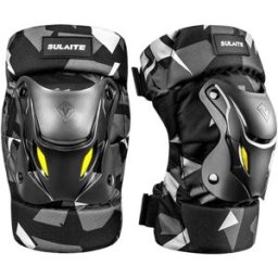 INF Protecteurs de coude moto courts, lot de 2 – Coque PP rigide, coussinets en mousse, camouflage noir réfléchissant