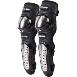 INF Lot de 2 genouillères longues pour moto - coque acier inoxydable, mousse EVA, néoprène, sangles Velcro élastiques