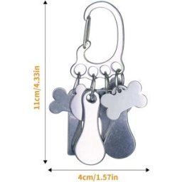 INF Jouet puzzle à mâcher pour perroquet en acier inoxydable avec cloche - Argent, 11cm x 4cm x 3cm