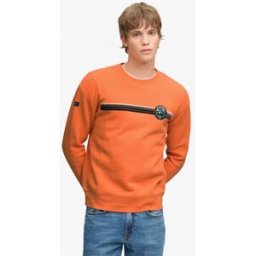 Superdry Homme Sweat Outdoor Stripe Logo Coupe Décontractée Orange Taille: Xxl