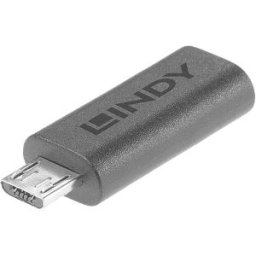 LINDY USB 2.0 Adaptateur [1x USB-C® femelle - 1x USB 2.0 mâle Micro-B] Lindy - USB-Adapter - 24 pin USB-C (W) zu Micro-USB Type B (M) contacts dorés