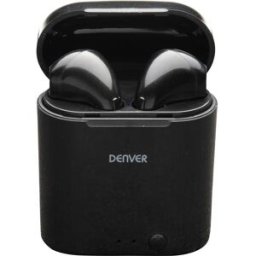 Écouteurs intra-auriculaires Denver TWE-36 téléphone Bluetooth Stereo noir boîtier de charge