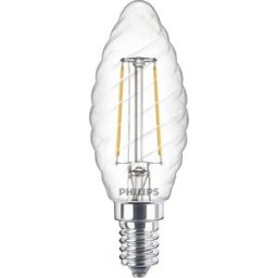 Philips LED 76235300 LED CEE E (A - G) E14 forme de flamme 2 W = 25 W blanc chaud (Ø x H) 3.5 cm x 9.7 cm à filament 1 pc(s)