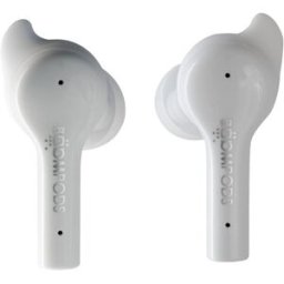 Boompods Bassline GO Écouteurs intra-auriculaires Bluetooth blanc Suppression du bruit du microphone micro-casque, volume réglable, résistant à la sueur,