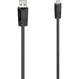Hama Câble USB USB 2.0 USB-A mâle, USB-Mini-B mâle 0.75 m noir, argent blindage double 00200605