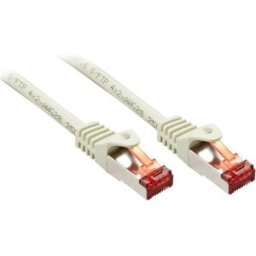 LINDY 47347 RJ45 Câble réseau, câble patch CAT 6 S/FTP 7.50 m gris torsadé, gaine en PVC, avec cliquet dencastrement, blindage double, contacts dorés 1 pc(s)