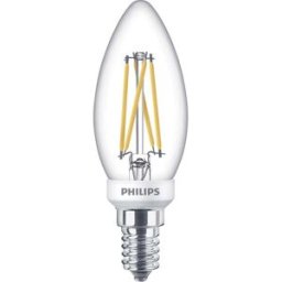 Philips LED 871951432415200 LED CEE D (A - G) E14 forme de flamme 2.5 W = 25 W blanc chaud (Ø x H) 35 mm x 97 mm à intensité variable (Dim to Warm) 1 pc(s)
