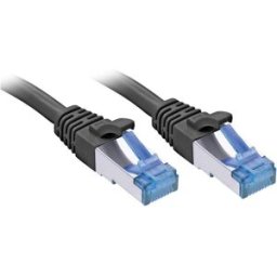 LINDY 47413 RJ45 Câble réseau, câble patch CAT 6a S/FTP 1.50 m noir contacts dorés 1 pc(s)