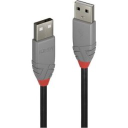 LINDY Câble USB USB 2.0 USB-A mâle, USB-A mâle 5.00 m noir contacts dorés 36695