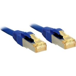 LINDY 47285 RJ45 Câble réseau, câble patch CAT 6a (câble brut CAT 7) S/FTP 20.00 m bleu blindé, contacts dorés 1 pc(s)
