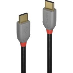 LINDY Câble USB USB 2.0 USB-C® mâle, USB-C® mâle 1.00 m noir, gris blindage double 36871