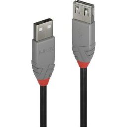 LINDY Câble USB USB 2.0 USB-A mâle, USB-A femelle 5.00 m noir, gris non corrosif 36705
