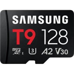 Samsung T9 Carte microSDXC au détail 128 GB UHS-I U3, A2 Application Performance Class, Class 10, v30 Video Speed Class avec lecteur de carte USB