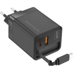 Mars Gaming Chargeur Mural Mdgan65r Usb/usb-c 65w Black One Size unisex