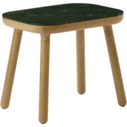 Table d'appoint en chêne et marbre vert 35x50x43cm Paff - Umage