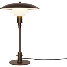Lampe de table en laiton vieilli et verre blanc opale PH 3-2 - Louis Poulsen