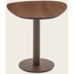 MADURA Table D'Appoint Ismeria Noyer et bronze - MARRON 50x50xH50 cm